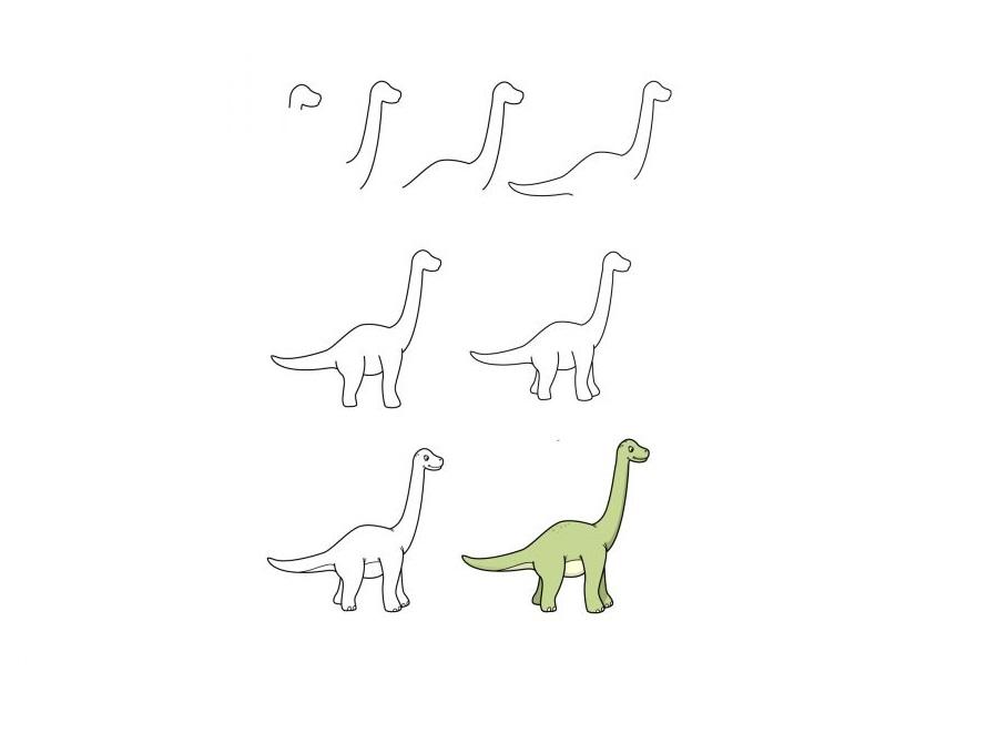 vẽ con khủng long cute