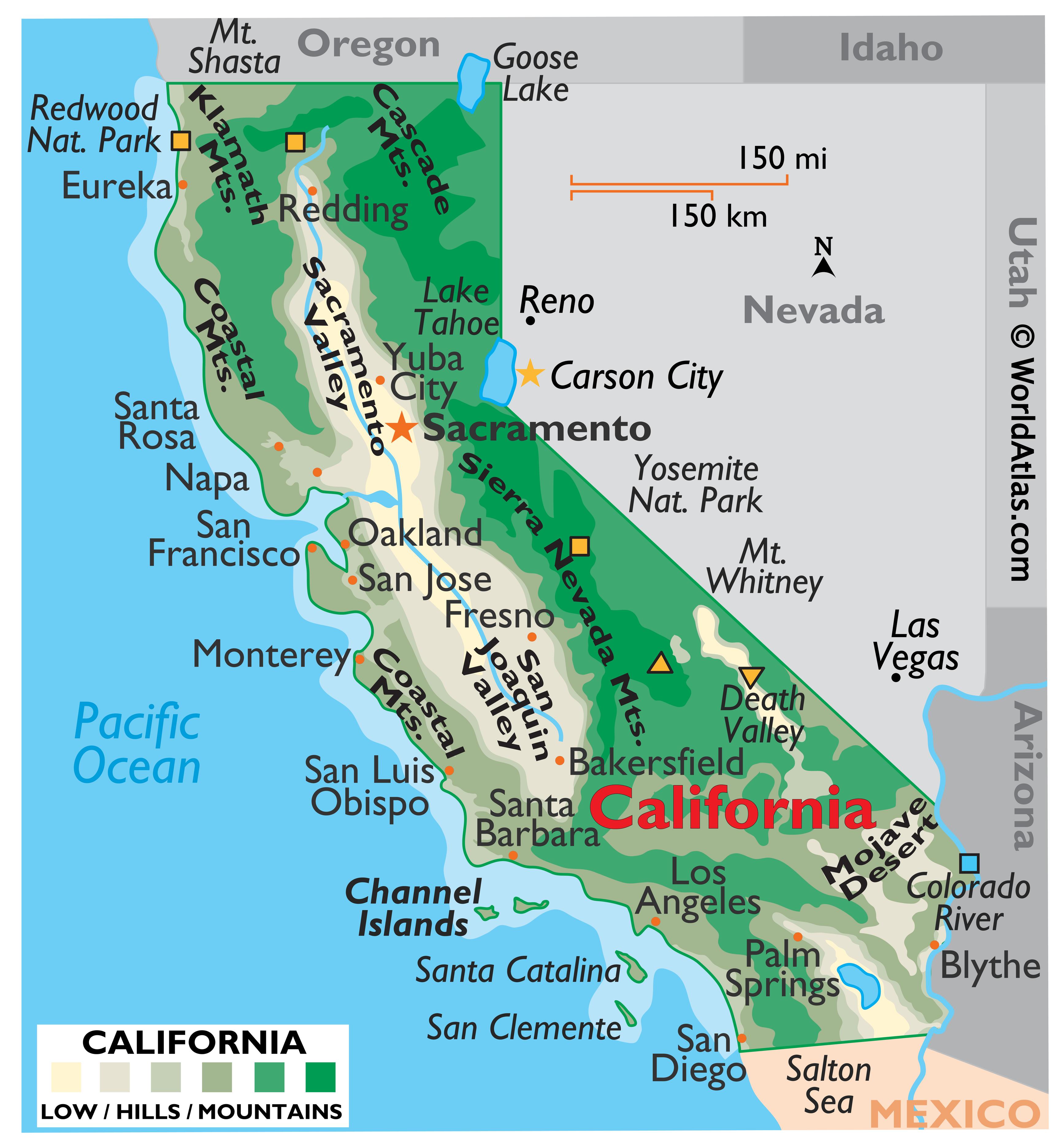 Bản đồ bang California (Mỹ)