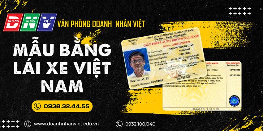 Mẫu bằng lái xe Việt Nam