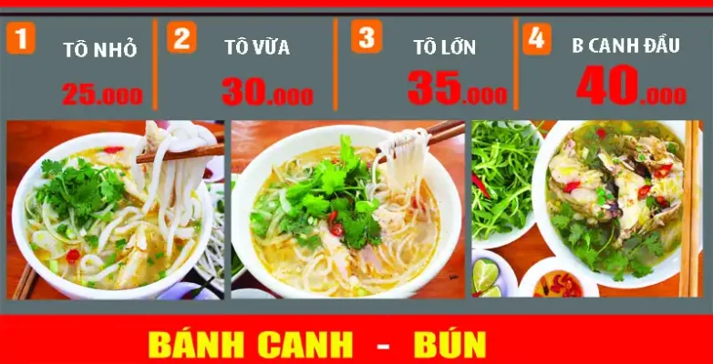 Menu bánh canh cá lóc