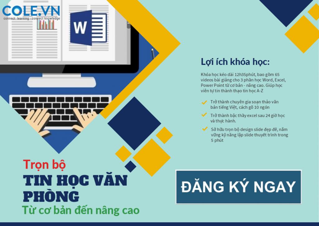 Trọn bộ tin học từ cơ bản đến nâng cao tại cole.vn