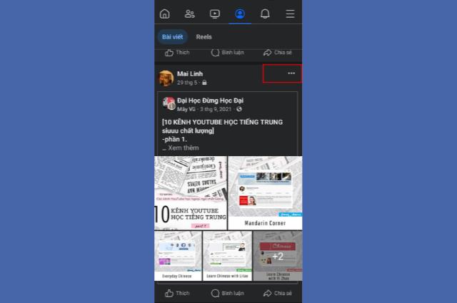 Cách ghim bài viết trên Facebook bằng điện thoại