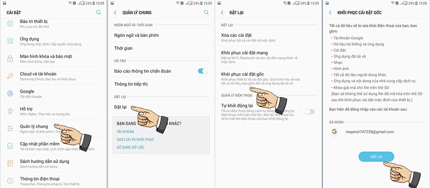 Cách Reset điện thoại, máy tính bảng Samsung dễ dàng