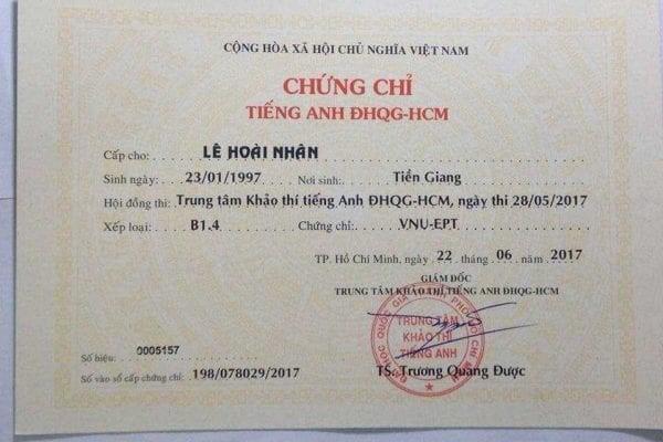 Chứng Chỉ Anh Văn HCMUS (VNU-EPT) Là Gì?