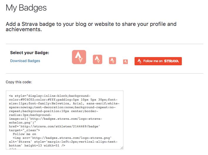 Hướng dẫn Strava - [Phần 6] Chèn thành tích tập luyện lên website / blog cá nhân - strava my badges