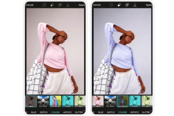 App đổi màu áo Picsart