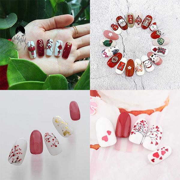 15 mẫu nail tết 2022 đẹp đơn giản nhẹ nhàng dẫn đầu xu hướng