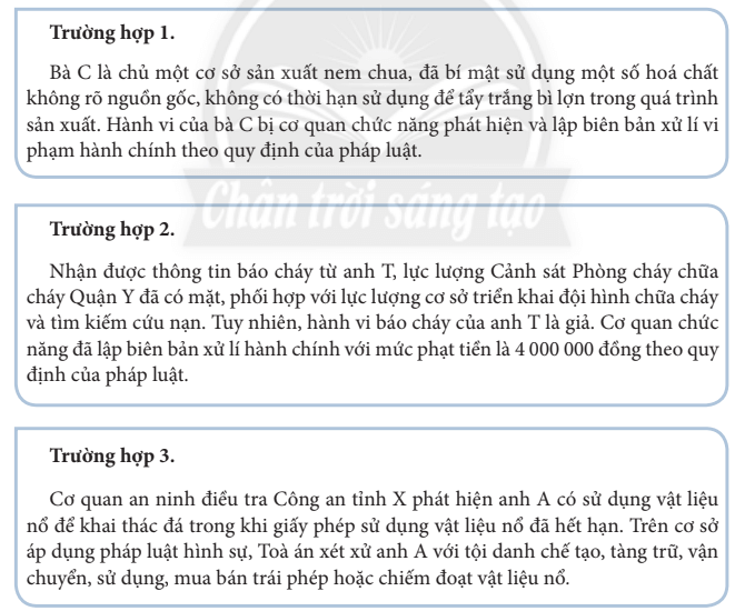 Giải SGK Giáo dục công dân 8 Bài 9 (Chân trời sáng tạo): Phòng ngừa tai nạn vũ khí, cháy, nổ và các chất độc hại