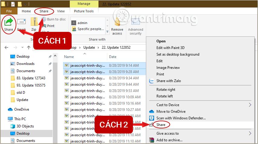 Cách chia sẻ một thư mục (folder) trên Windows 10