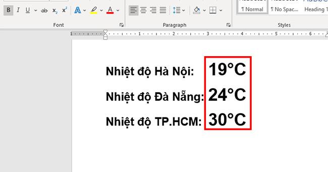 Hướng dẫn thêm độ C trong Word chuyên nghiệp cực đơn giản