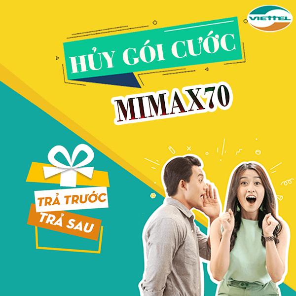 Hướng dẫn hủy gói MIMAX70 Viettel nhanh và miễn phí qua SMS