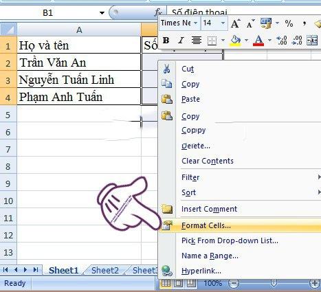 Format Cells