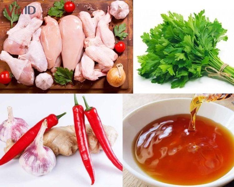 Nguyên liệu làm món gà kho nước mắm