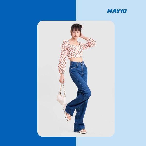 10 cách phối quần jean ống rộng với áo croptop Đẹp