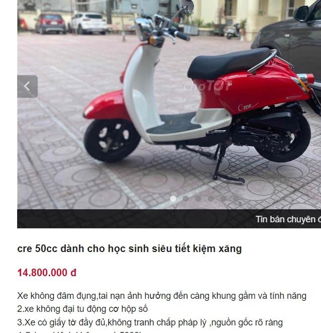 TOP 7 xe tay ga 50cc dưới 15 triệu chạy xăng