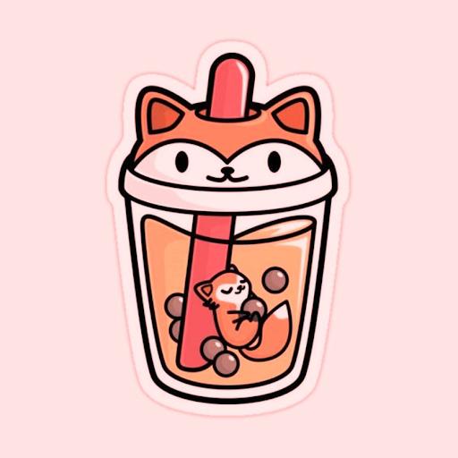 hình vẽ sticker cute trà sữa